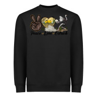 Black peace love ostrich Heavyweight Sweatshirt - LillyAllenDesigns