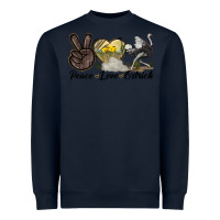 Navy peace love ostrich Heavyweight Sweatshirt - LillyAllenDesigns