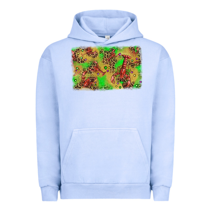 Mardi Gras Crawfish And Glitter Background Urban Hoodie by AdoDesignShop | Teevron