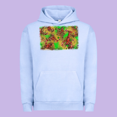 Mardi Gras Crawfish And Glitter Background Urban Hoodie Designed By Adodesignshop