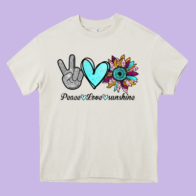Peace Love Sunshine Heavy Core Tee Designed By Bettercallsaul