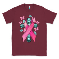 Burgundy Cancer Cross Cancer Awareness Classic Tee - HowdyJamesFarm