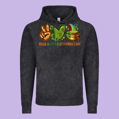 Peace Love St. Patrick's Day Vintage Hoodie Designed By Howdyjamesfarm