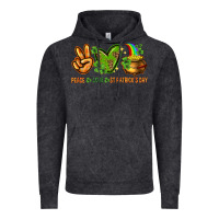 Vintage Black Peace Love St. Patrick's Day Vintage Hoodie - HowdyJamesFarm