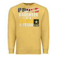 Antique Gold proud daughter of a army veteran american flag military gift Premium Sweatshirt - longCreatives