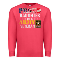 Cardinal proud daughter of a army veteran american flag military gift Premium Sweatshirt - longCreatives