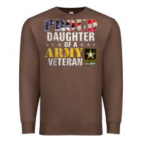 Chestnut proud daughter of a army veteran american flag military gift Premium Sweatshirt - longCreatives