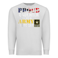 Dove Grey proud daughter of a army veteran american flag military gift Premium Sweatshirt - longCreatives