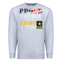 Heather Grey proud daughter of a army veteran american flag military gift Premium Sweatshirt - longCreatives