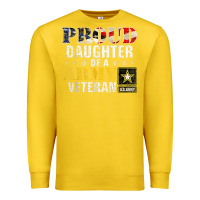 Lemon proud daughter of a army veteran american flag military gift Premium Sweatshirt - longCreatives