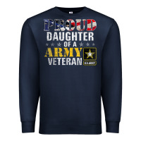 Navy proud daughter of a army veteran american flag military gift Premium Sweatshirt - longCreatives