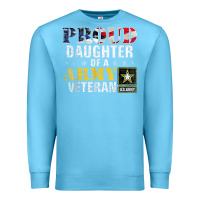 Ocean Blue proud daughter of a army veteran american flag military gift Premium Sweatshirt - longCreatives