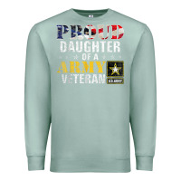 Seafoam proud daughter of a army veteran american flag military gift Premium Sweatshirt - longCreatives
