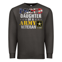 Smoke proud daughter of a army veteran american flag military gift Premium Sweatshirt - longCreatives