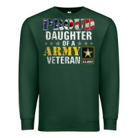 Sports Green proud daughter of a army veteran american flag military gift Premium Sweatshirt - longCreatives