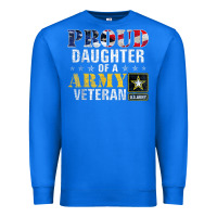 True Royal proud daughter of a army veteran american flag military gift Premium Sweatshirt - longCreatives