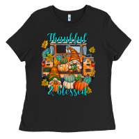 Black Thankful Blessed Ladies Tee - texasbilliewilder