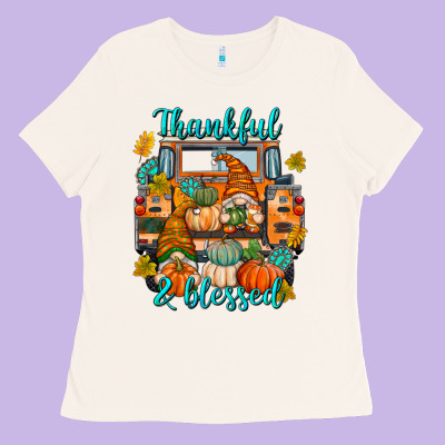 Thankful Blessed Ladies Tee Designed By Texasbilliewilder