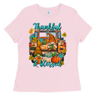 Bubblegum Pink Thankful Blessed Ladies Tee - texasbilliewilder
