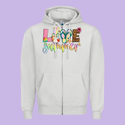 Love Summer With Gnome Zipper Hoodie Designed By Artiststas