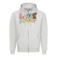 Dove Grey love summer with gnome Zipper Hoodie - Artiststas