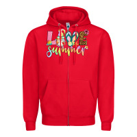 Red love summer with gnome Zipper Hoodie - Artiststas