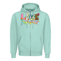 Seafoam love summer with gnome Zipper Hoodie - Artiststas