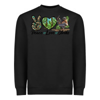 Black Peace Love Sloths Heavyweight Sweatshirt - LillyAllenDesigns