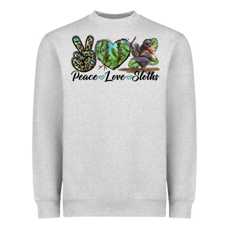 Peace Love Sloths Heavyweight Sweatshirt by LillyAllenDesigns | Teevron