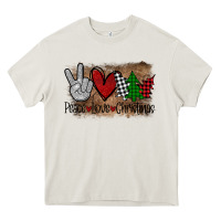 Cream Peace Love Christmas Heavy Core Tee - Bettercallsaul