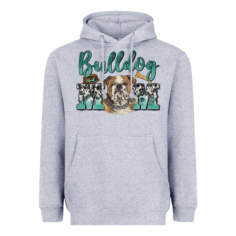 Bulldog Mom Heavyweight Hoodie by BarkalooDesign | Teevron