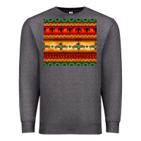 Charcoal Heather thunderbird bullskull Aztec pattern Premium Sweatshirt - BarkalooDesign