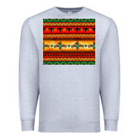 Heather Grey thunderbird bullskull Aztec pattern Premium Sweatshirt - BarkalooDesign