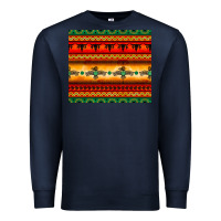 Navy thunderbird bullskull Aztec pattern Premium Sweatshirt - BarkalooDesign