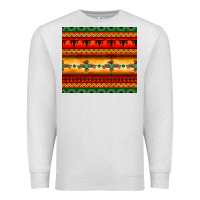 Oatmeal Heather thunderbird bullskull Aztec pattern Premium Sweatshirt - BarkalooDesign
