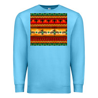 Ocean Blue thunderbird bullskull Aztec pattern Premium Sweatshirt - BarkalooDesign
