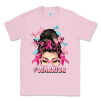 Bubblegum Pink Warrior Cancer messy bun Cancer Awareness Classic Tee - HowdyJamesFarm