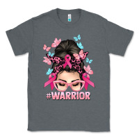 Charcoal Heather Warrior Cancer messy bun Cancer Awareness Classic Tee - HowdyJamesFarm
