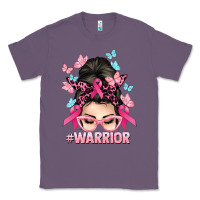 Lavender Warrior Cancer messy bun Cancer Awareness Classic Tee - HowdyJamesFarm