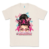 Natural Warrior Cancer messy bun Cancer Awareness Classic Tee - HowdyJamesFarm