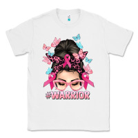 White Warrior Cancer messy bun Cancer Awareness Classic Tee - HowdyJamesFarm