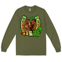 Army Green St. Patrick's Day horse horseshoe Long Sleeve Tee - OliviaCreatesArt