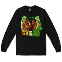 Black St. Patrick's Day horse horseshoe Long Sleeve Tee - OliviaCreatesArt