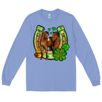 Colony Blue St. Patrick's Day horse horseshoe Long Sleeve Tee - OliviaCreatesArt