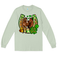 Matcha St. Patrick's Day horse horseshoe Long Sleeve Tee - OliviaCreatesArt