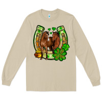Mushroom St. Patrick's Day horse horseshoe Long Sleeve Tee - OliviaCreatesArt