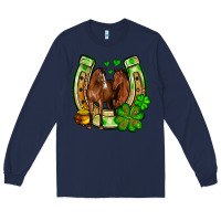 Navy St. Patrick's Day horse horseshoe Long Sleeve Tee - OliviaCreatesArt