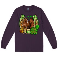 Plum St. Patrick's Day horse horseshoe Long Sleeve Tee - OliviaCreatesArt