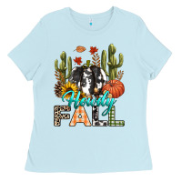 Baby Blue Howdy Fall Ladies Tee - texasbilliewilder