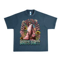 Midnight Navy Keep your soul clean boots dirty Cowboy western Urban Heavy Tee - HowdyJamesFarm